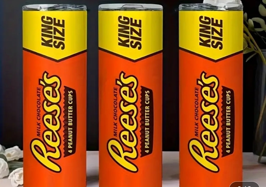 Reese's Stainless Steel Insulated Travel Coffee Cup & Water Bottle with Lid & Straw – Portable, Leakproof & Gift-Ready