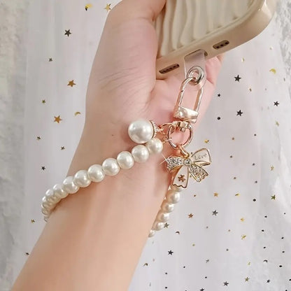 Bow Pearl Bracelet Mobile Phone Lanyard