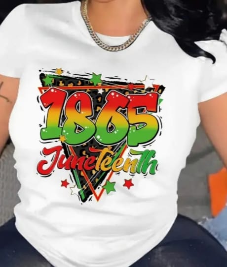 &nbsp;Women Vibrant 1865 Juneteenth Graphic Print, Breathable Polyester, Regular Fit