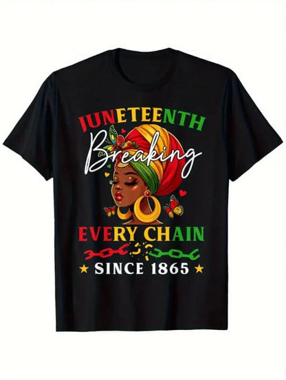 &nbsp; &nbsp;Juneteenth Celebration Women's T-Shirt - 100% Cotton, Casual Short Sleeve with African